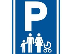 Parking lot family baby sign